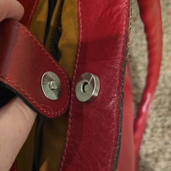 Patricia Nash Red Leather Tote with Braided Handles - Picture 9 of 14